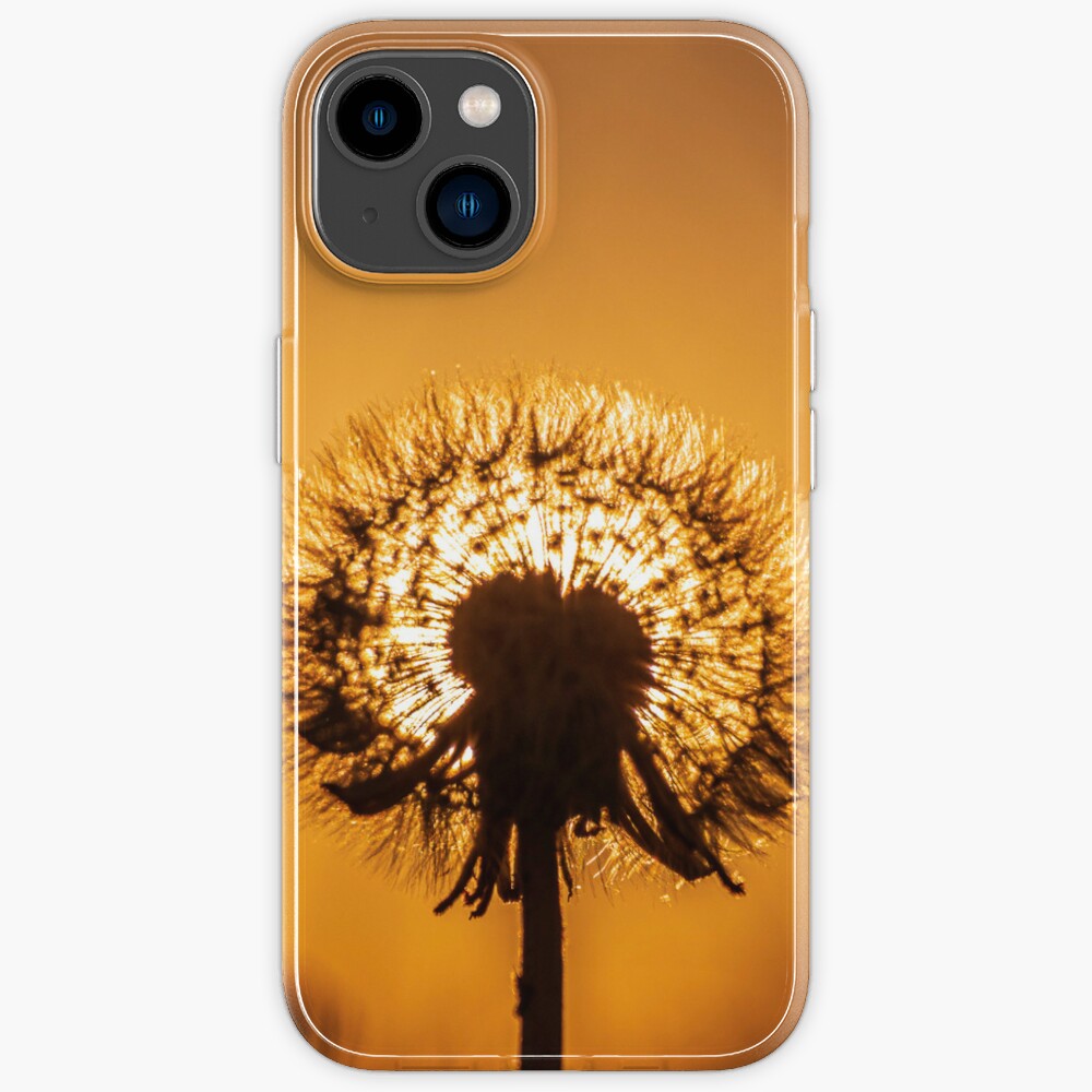 iphone case Clock with a Sunset Through a Dandelion Clock - Taken at Pembrey Wales UK