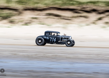 Car 714 Vintage Hot Rod Association at Pendine Sands Beach Race